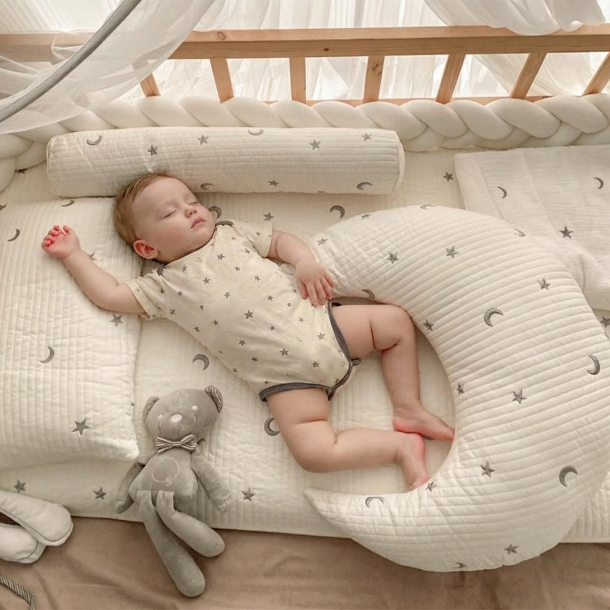 Ammepude i bomuld – Måneformet ammepude til baby | Mor Og Børn - Billede 3