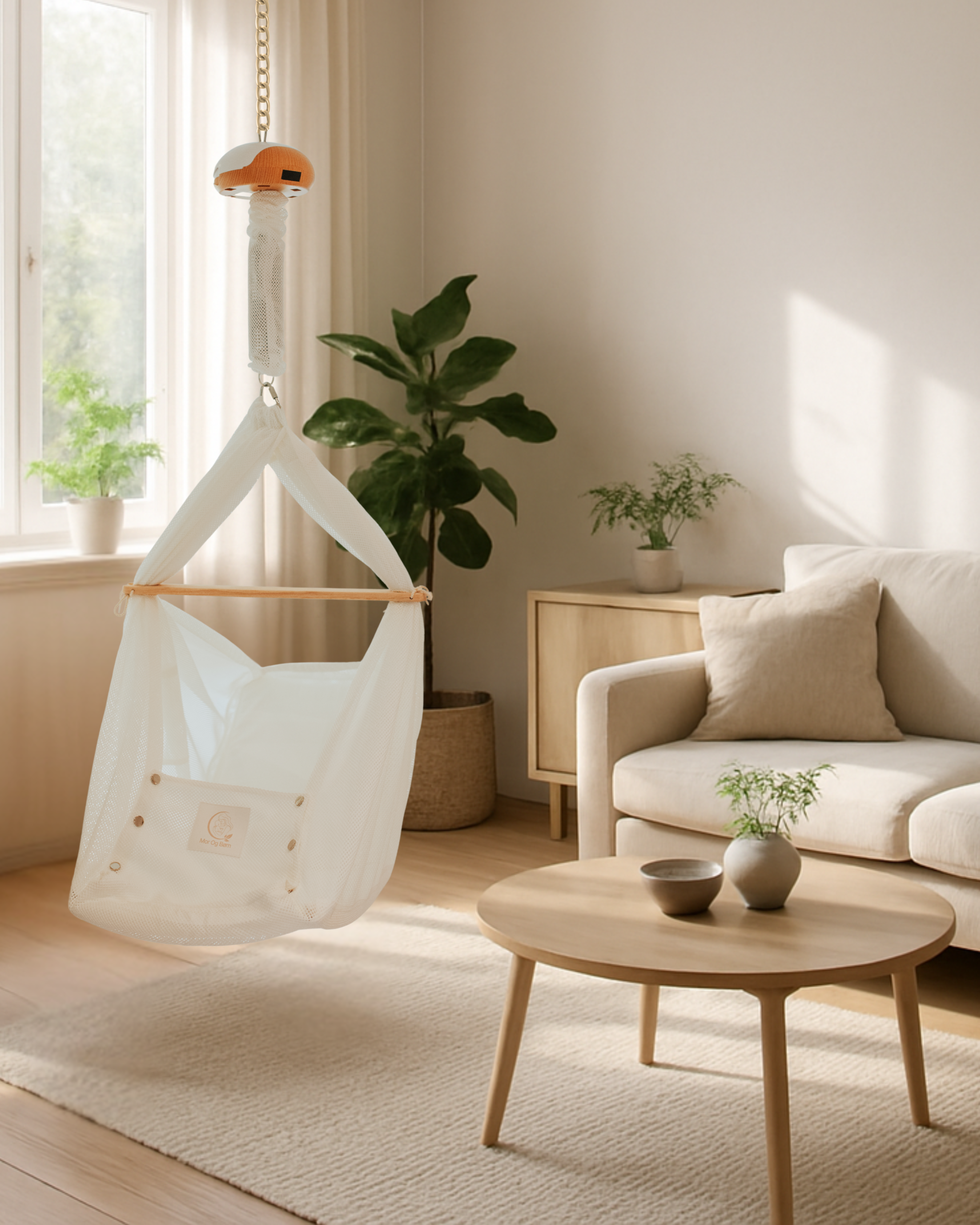 Leje Slyngevugge Premium- Loftophæng med Balance Vuggemotor | Mor Og Børn